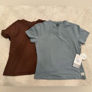 Vuori Feather Baby Tee Bundle Vintage Pistachio and Pepper